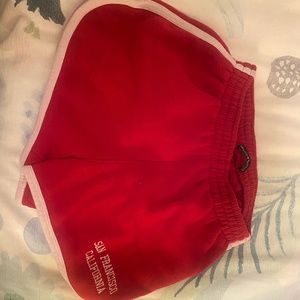 brandy melville red san francisco shorts